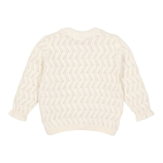 Little Dutch - Cardigan in maglia crema