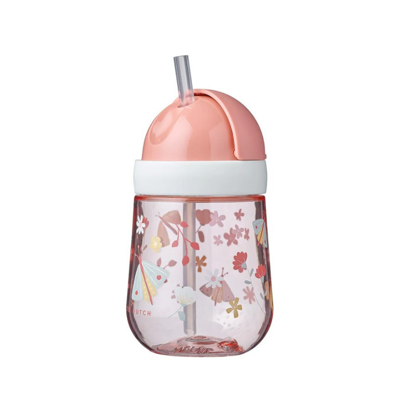 Little Dutch - Borraccia - Prima borraccia con cannuccia 300ml - Flowers & Butterflies