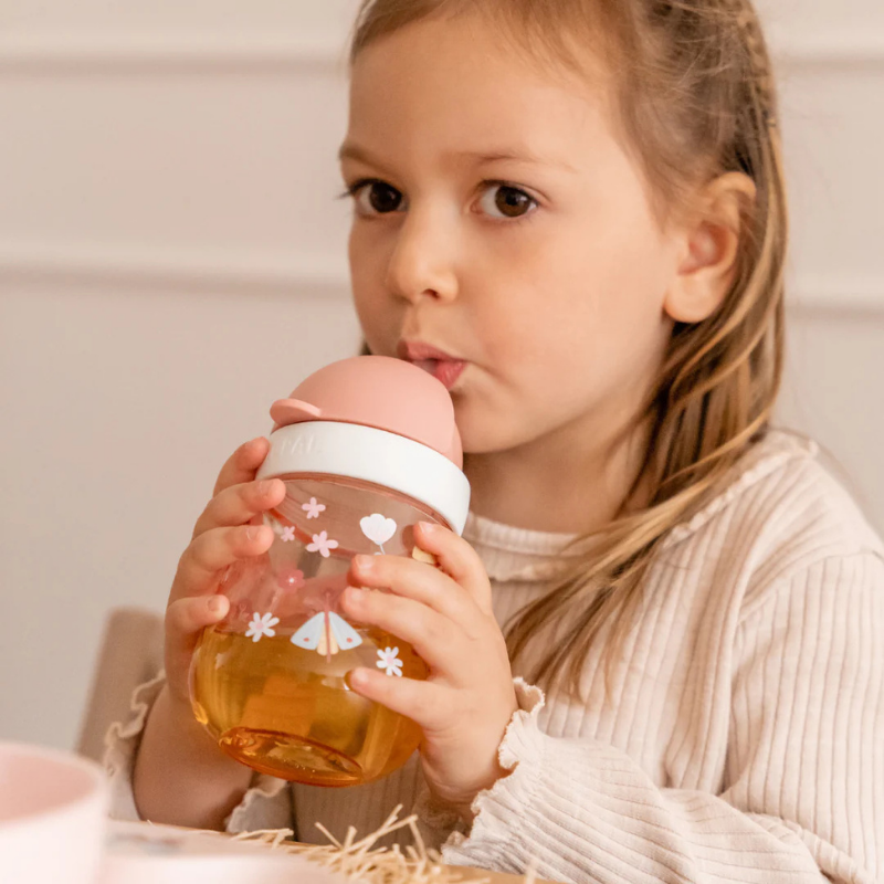 Little Dutch - Borraccia - Prima borraccia con cannuccia 300ml - Flowers & Butterflies