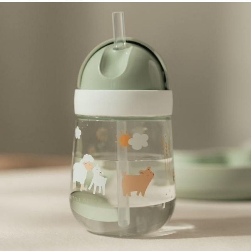 Little Dutch - Borraccia - prima borraccia con cannuccia 300ml - Little Farm