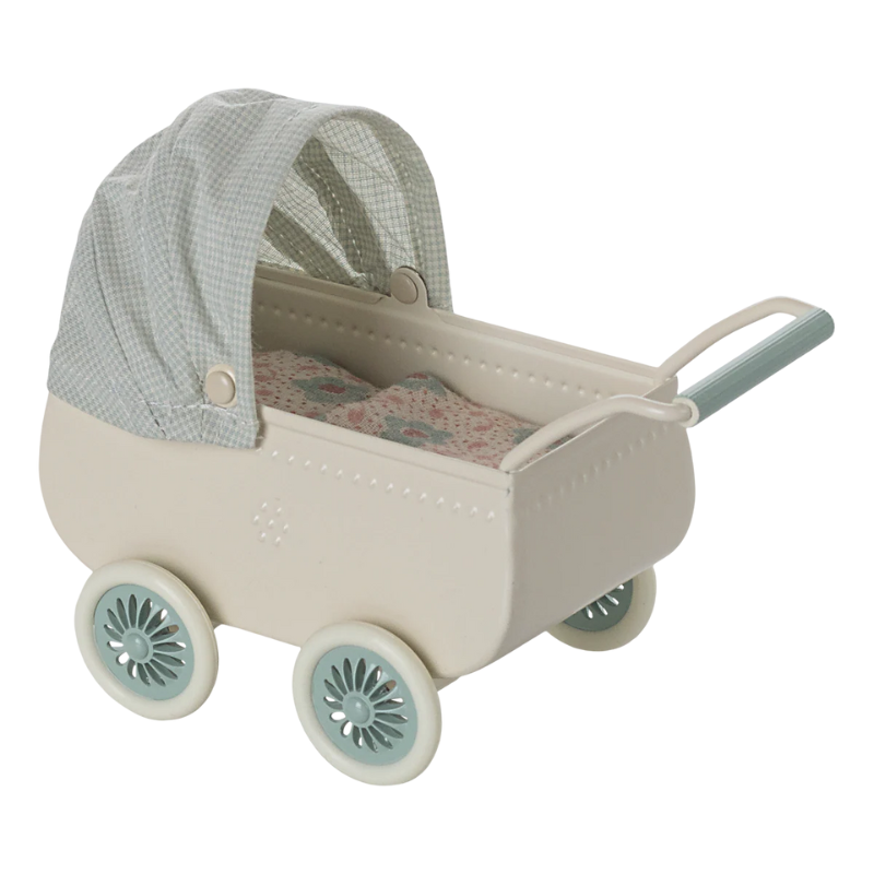 Maileg - Carrozzina con topolino - Menta