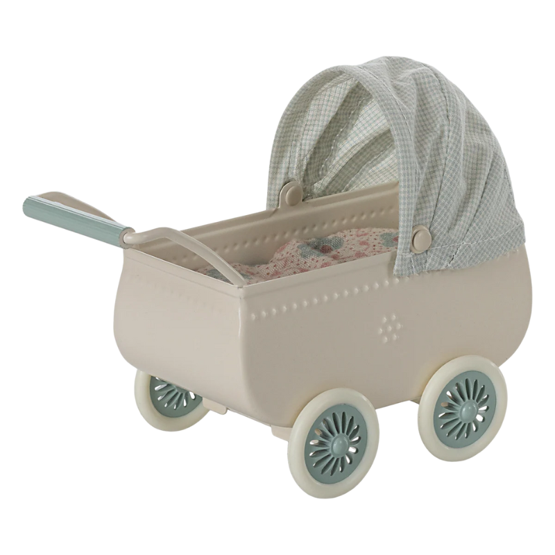 Maileg - Carrozzina con topolino - Menta