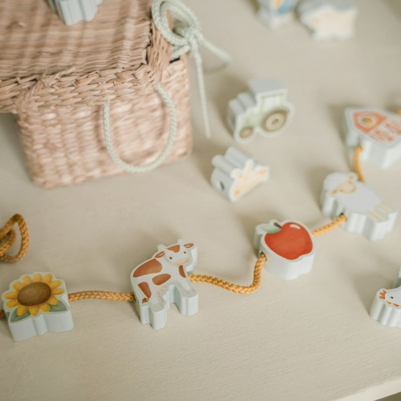 Little Dutch - Lacing beads - Perline in legno per infilare - Little Farm