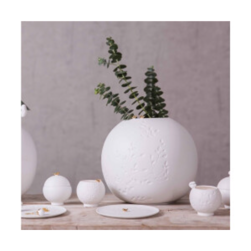 Räder - Vaso grande sfera uccellini 25x21cm