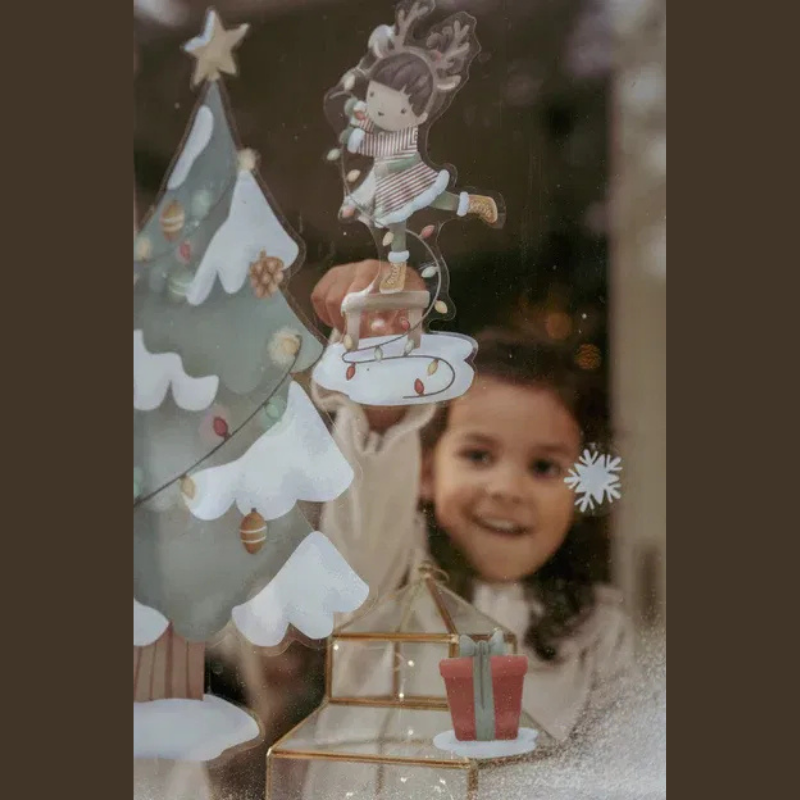 Little Dutch - Window stickers Albero di Natale - vetrofanie riposizionabili - Natale