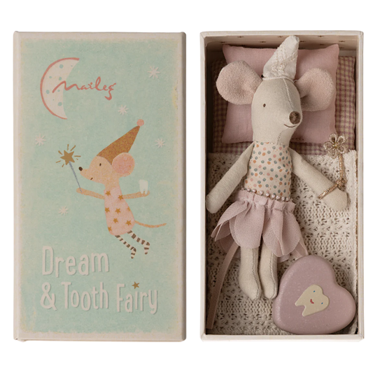 Maileg - Fatina dei denti topo, Sorellina in scatola di fiammiferi