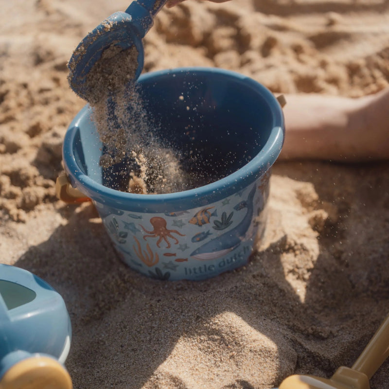 Little Dutch - Set giochi spiaggia - paletta secchiello formine - Blu - Ocean