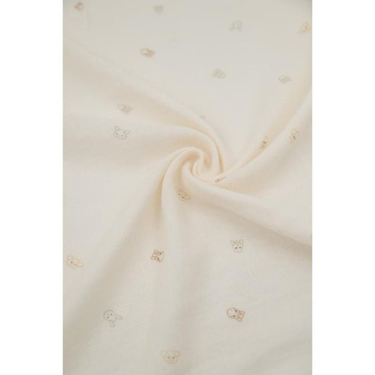 mussola color crema con animaletti