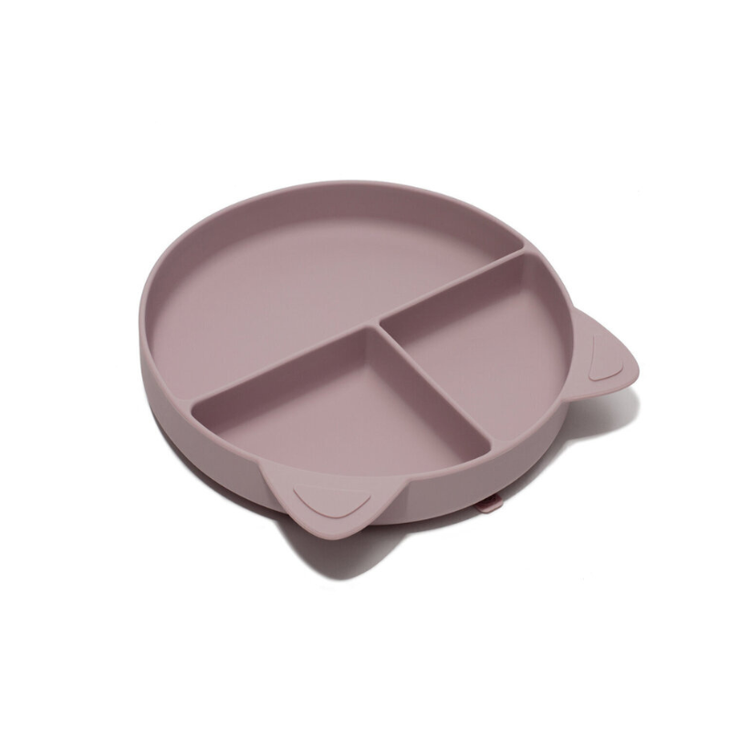 Soina - Piatto con divisori in silicone con ventosa - Lilla