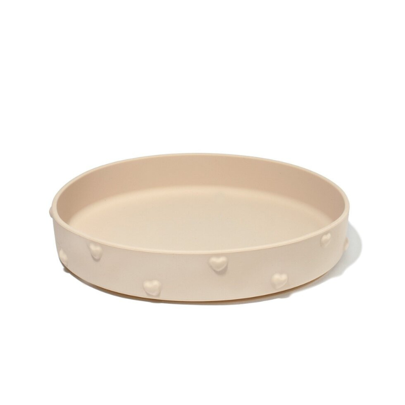 Soina - Piatto piano in silicone con ventosa - Panna
