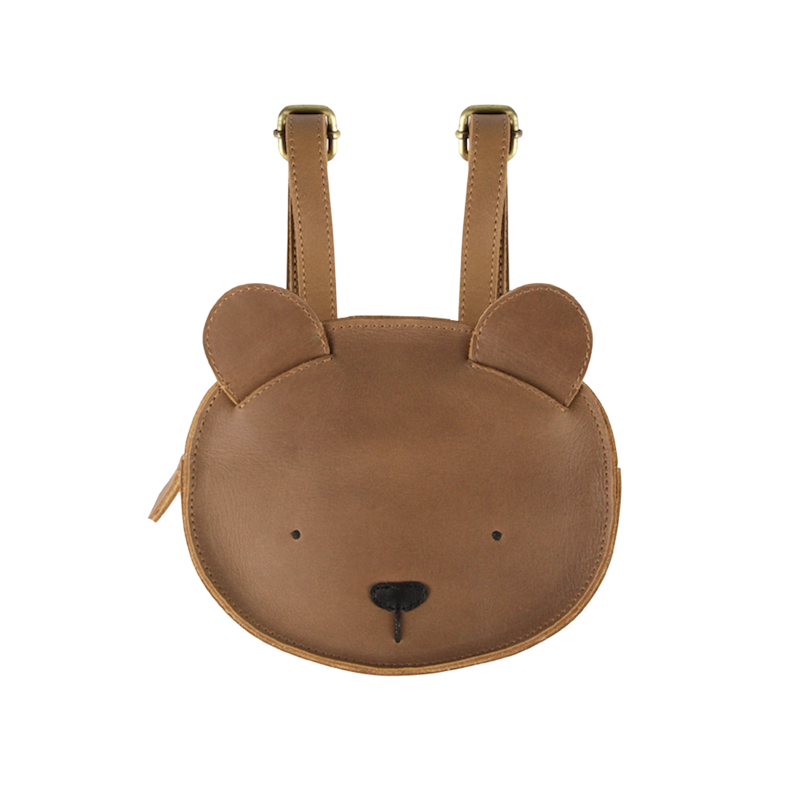 Donsje Amsterdam - Kapi Classic Backpack | Bear - Zainetto in pelle Orsetto