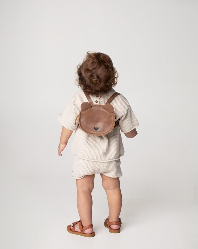 Donsje Amsterdam - Kapi Classic Backpack | Bear - Zainetto in pelle Orsetto