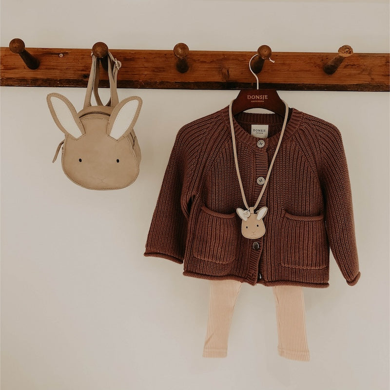Donsje Amsterdam - Kapi Classic Backpack | Bunny - Zainetto in pelle Coniglietto