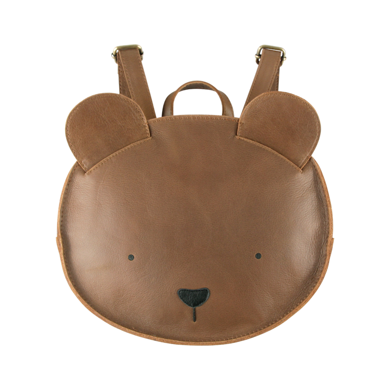 Donsje Amsterdam - Umi Schoolbag | Bear - Zaino in pelle Orsetto