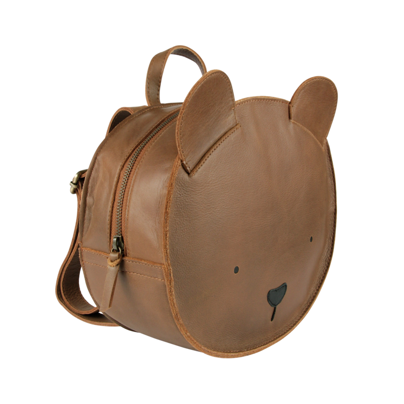 Donsje Amsterdam - Umi Schoolbag | Bear - Zaino in pelle Orsetto