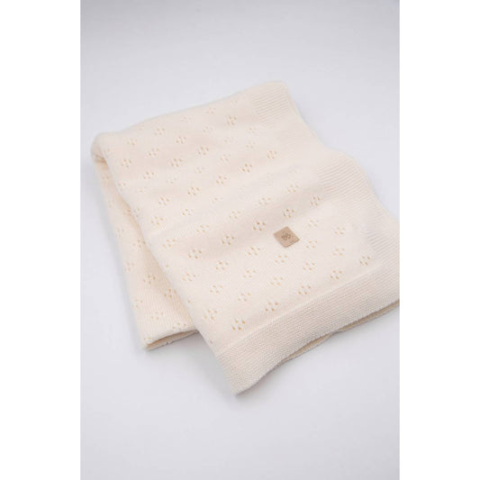 Bamboom - Coperta traforata Knitted - Bianco
