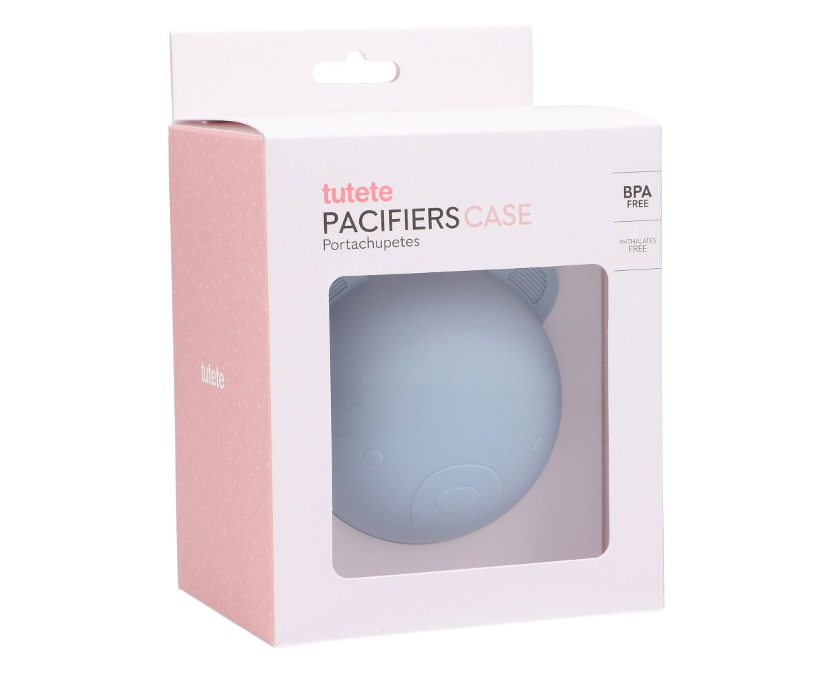 Tutete - Scatolina Portaciuccio in Silicone - Orsetto Azzurro Sky