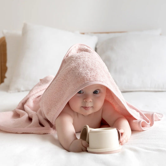 Bemini - Accappatoio a triangolo con cappuccio 75x75cm - Blush