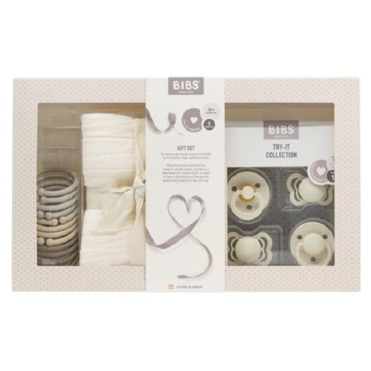 Bibs - Set Regalo Newborn Deluxe Bianco: Ciucci, Mussole e Loops