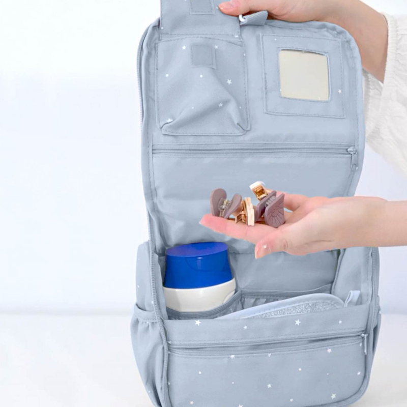 Beauty Case da Viaggio - Borsa da Toilette Appendibile Tutete Stars RPET - Azzurra