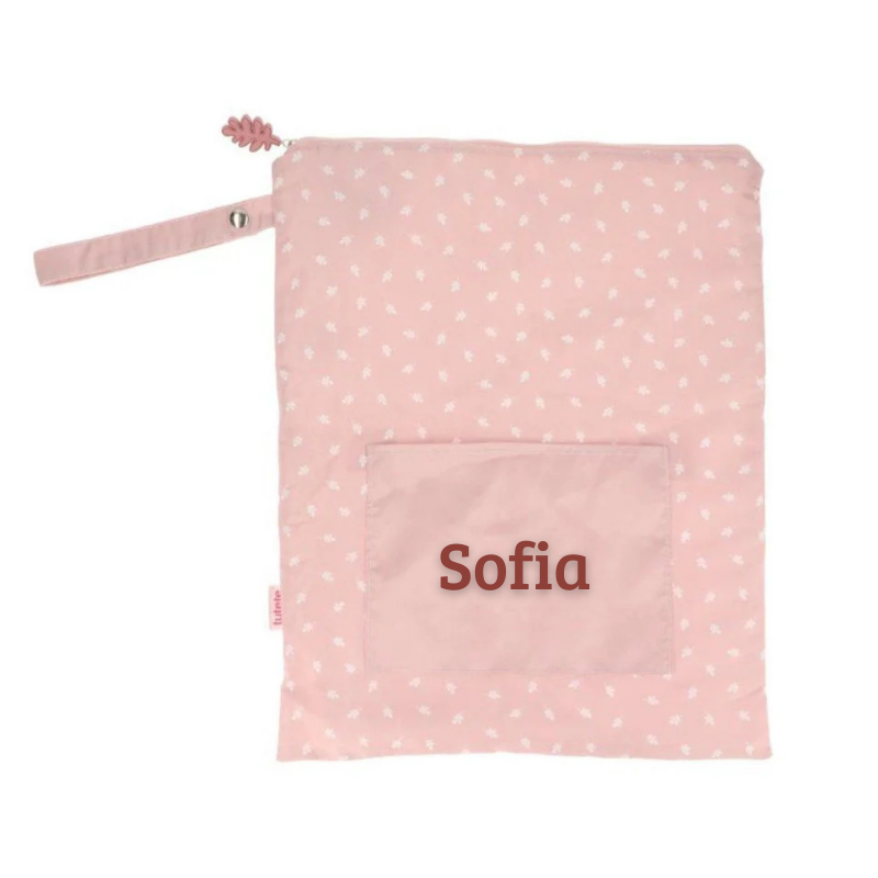 Tutete - Sacchetta impermeabile con gancio - Foglie rosa