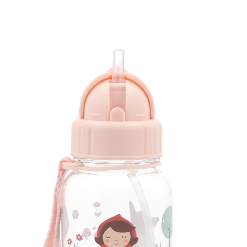 Tutete - Borraccia Tritan 500ml - Cappuccetto Rosso con Cannuccia Silicone BPA Free