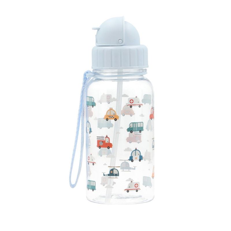 Tutete - Borraccia Tritan 500ml - Veicoli con Cannuccia Silicone BPA Free