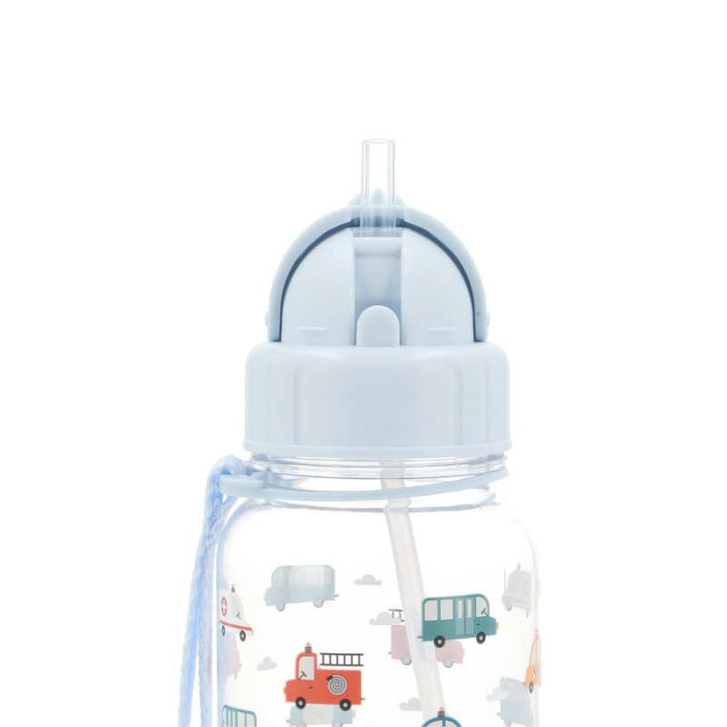 Tutete - Borraccia Tritan 500ml - Veicoli con Cannuccia Silicone BPA Free