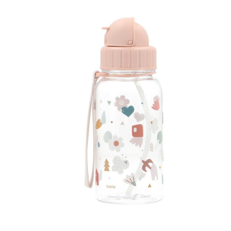 Tutete - Borraccia Tritan 500ml - Natura Geometrica con Cannuccia Silicone BPA Free