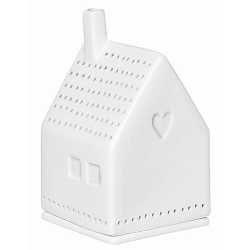 Räder - Casetta in porcellana portacandela tealight - Cuore 7x10cm