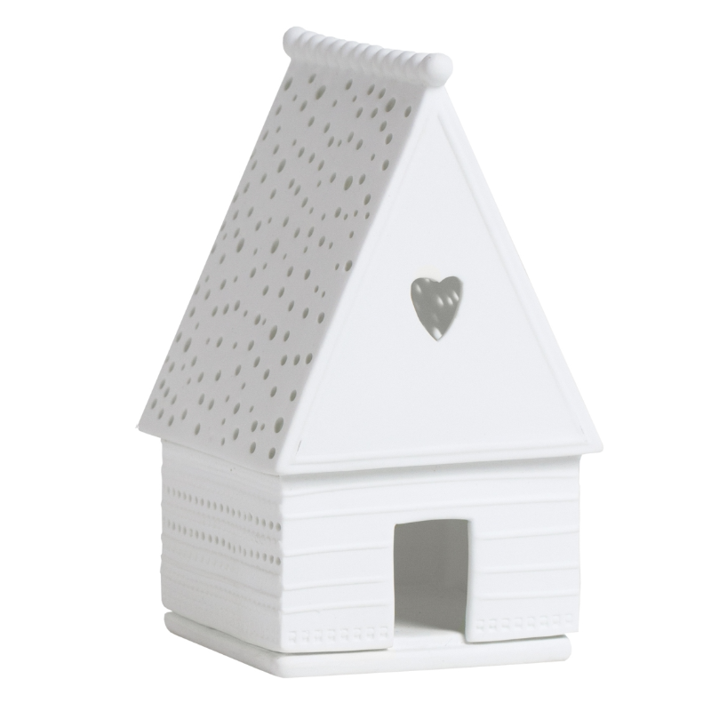 Räder - Casetta in porcellana portacandela tealight - Pan di zenzero Cuore 8x8x13,5cm