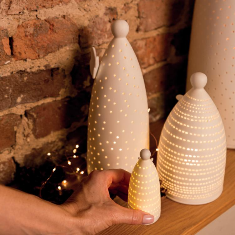 Räder - Portacandela in porcellana medio - Angelo 12x27cm