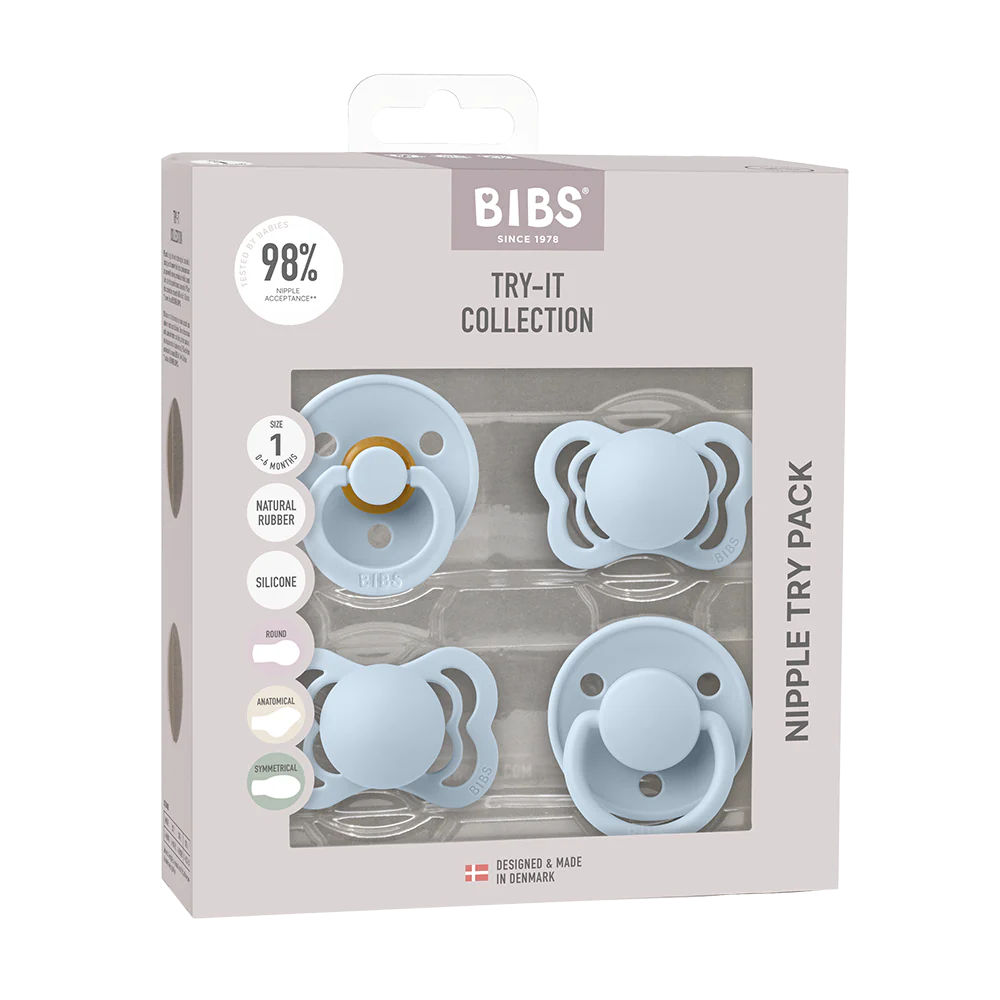 Bibs - 4-pack Ciuccio TRY-IT (0+) - Baby Blue