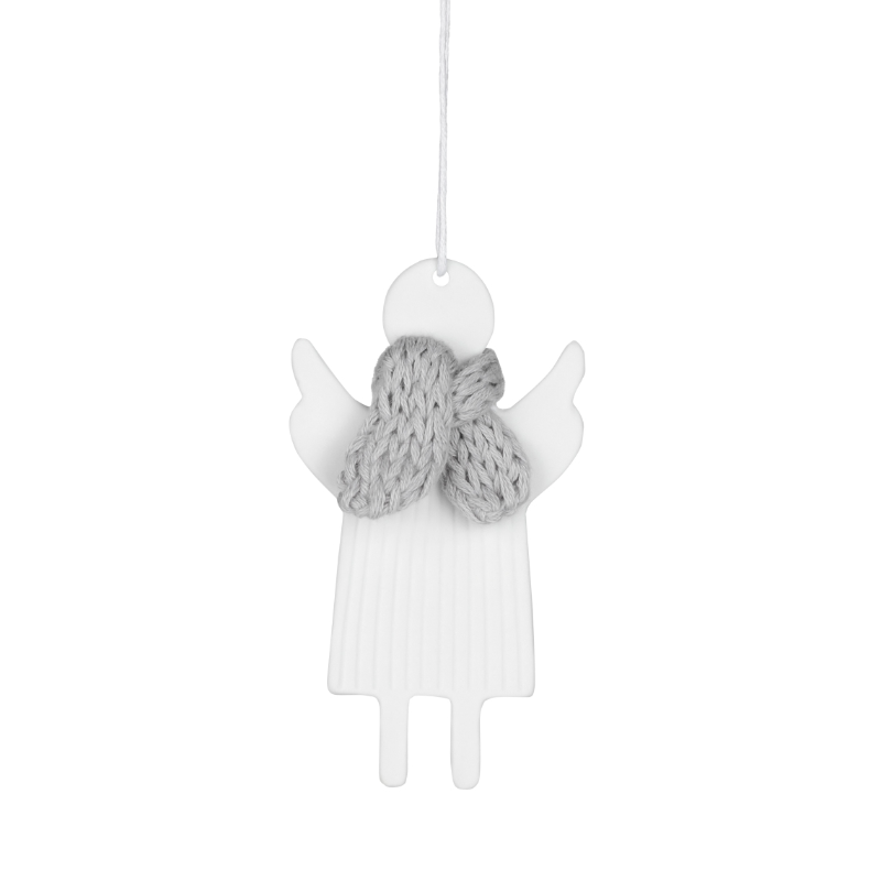 Räder - Decorazione da appendere in porcellana - Angelo con sciarpa Natale 5,5×10cm