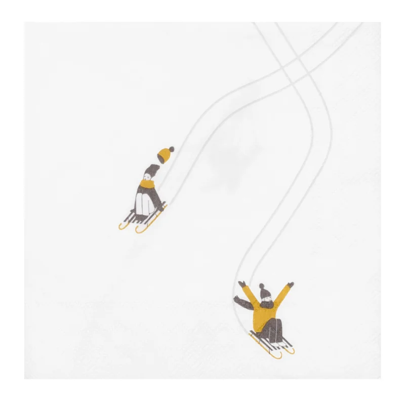 Räder - Tovaglioli - Sciatore e slittino 15x15cm