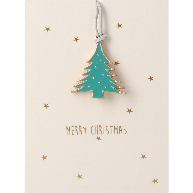 Räder - Decorazione da appendere in metallo - Albero Merry Christmas 6x8cm