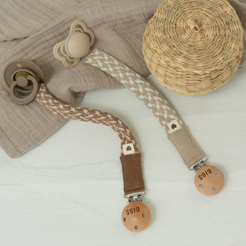 BIBS - Clip portaciuccio - Ivory/Vanilla - Avorio/Bianco