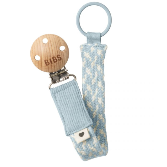 BIBS - Clip portaciuccio - Baby Blue/Ivory - Azzurro/Avorio