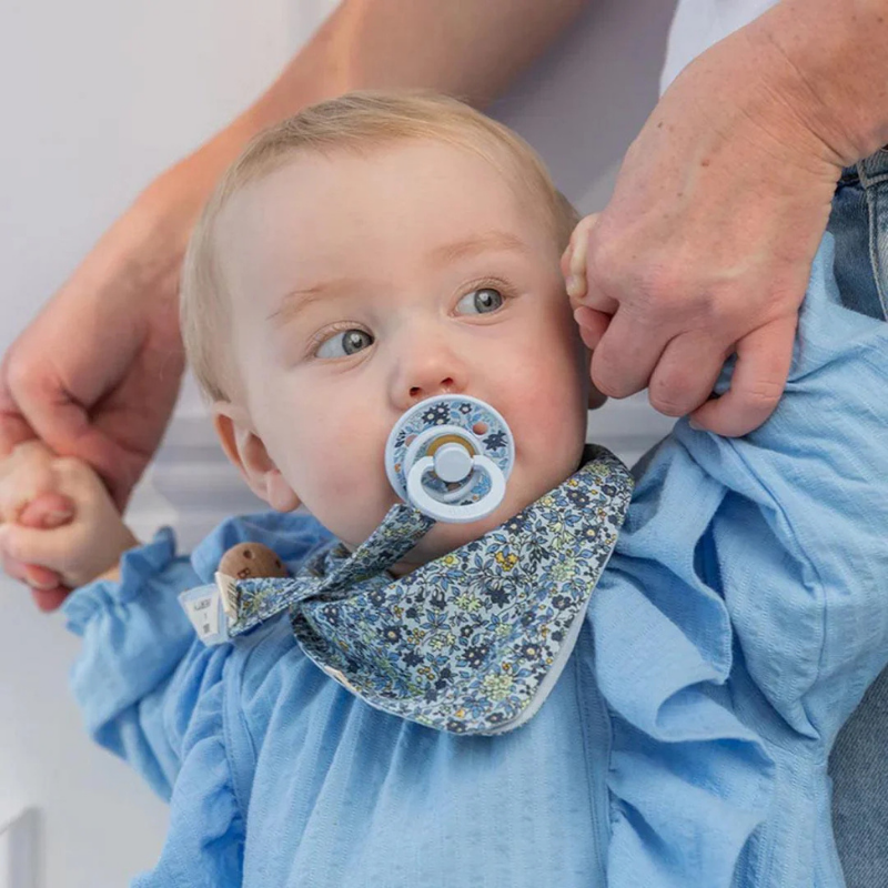 BIBS - Bavaglio a bandana - Liberty - Baby Blue - Azzurro