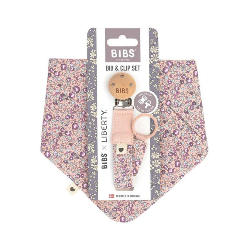 BIBS - Clip portaciuccio - Liberty - Blush - Rosa