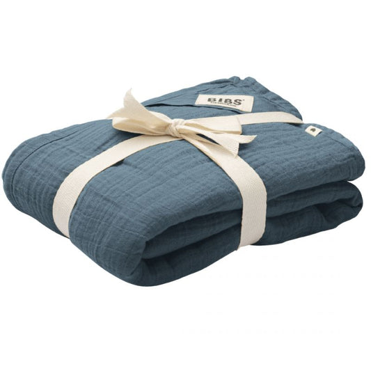 Bibs - Panno in Mussola Swaddle 120x120 cm - 100% Cotone Organico - petrolio