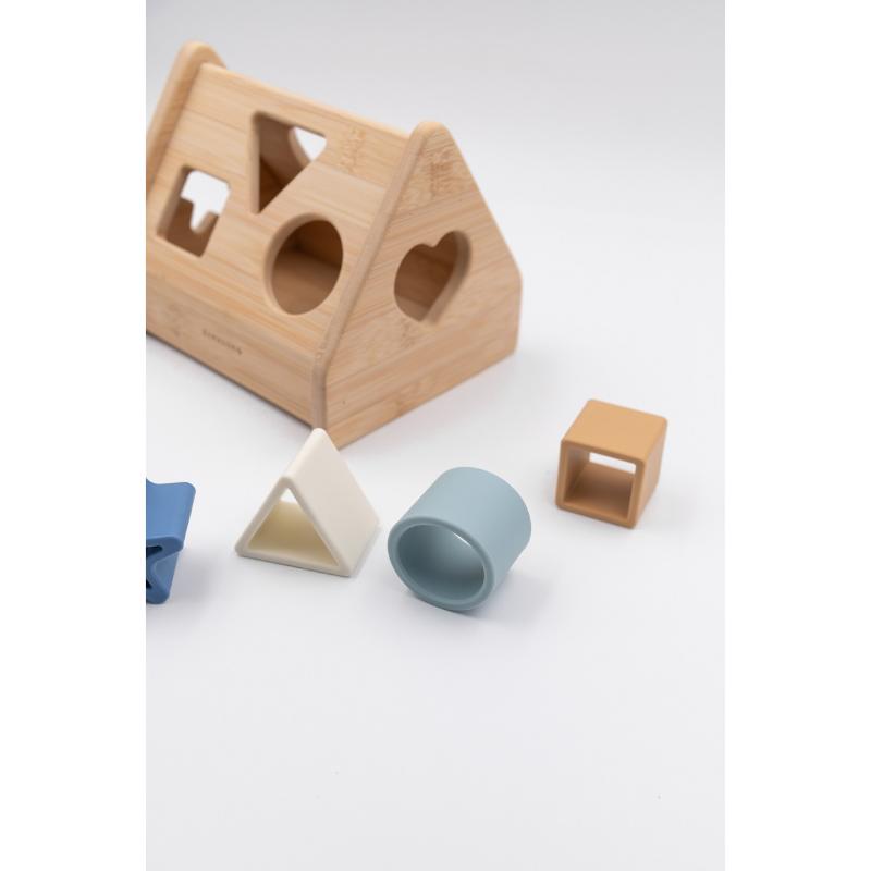 Bamboom - Casetta in legno e silicone - Blu