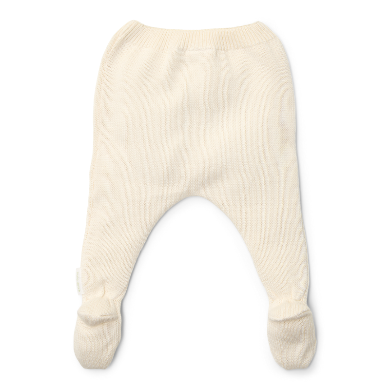 Little Dutch - Pantaloni con i piedini Ghettine lavorato a maglia - Off White