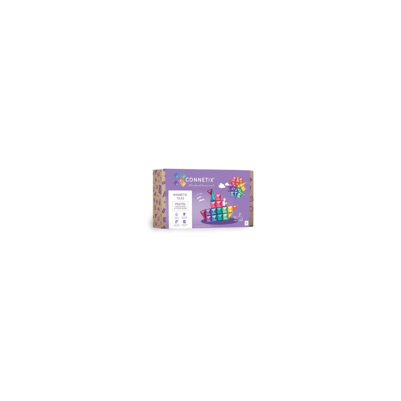 Connetix - Tiles Pastello 64 Pezzi - Starter Pack Tessere Magnetiche (Pacco Iniziale)