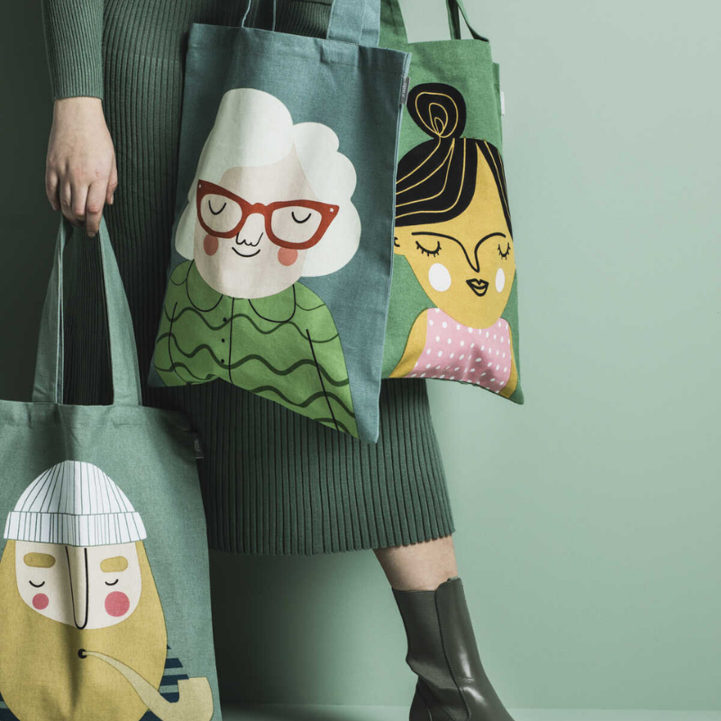 Spira of Sweden - Totebag cotone 37x47 cm - Elsa