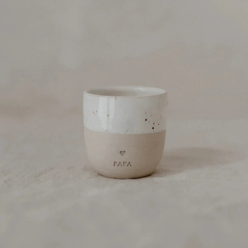 Eulenschnitt - Tazzina in Ceramica incisa e realizzata a mano - Papà