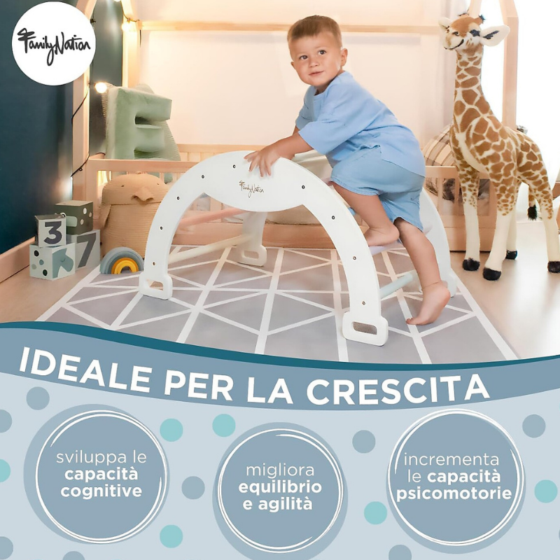 Family Nation - Arco Montessori Rainbow per equilibrio e agilità - Cotton Candy