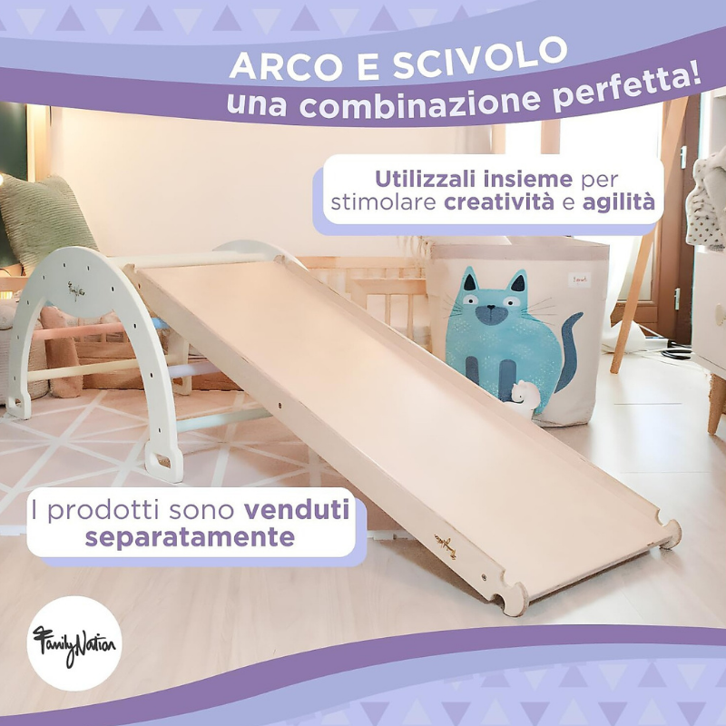 Family Nation - Arco Montessori Rainbow per equilibrio e agilità - Cotton Candy
