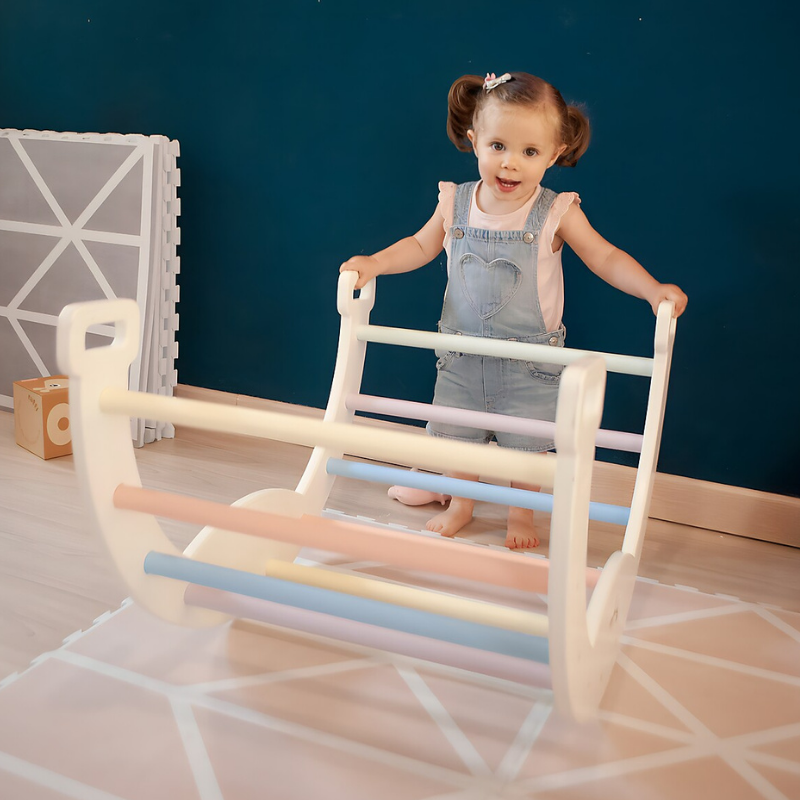Family Nation - Arco Montessori Rainbow per equilibrio e agilità - Cotton Candy
