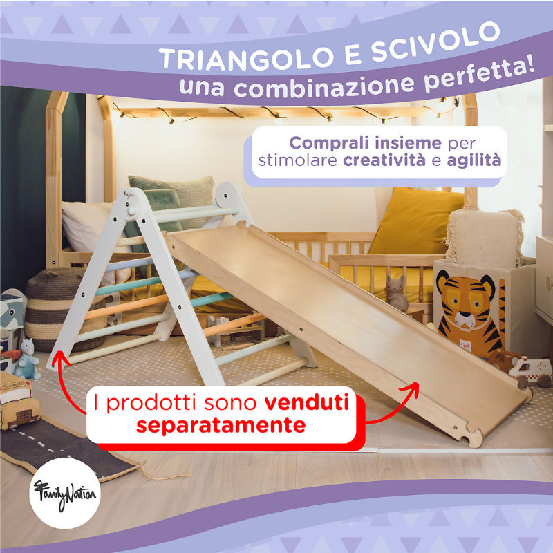 Family Nation - Triangolo Montessori Pikler Rainbow per equilibrio e agilià - Sunny Beach
